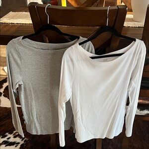 GAP Women's Classic Gray and White Blouses
